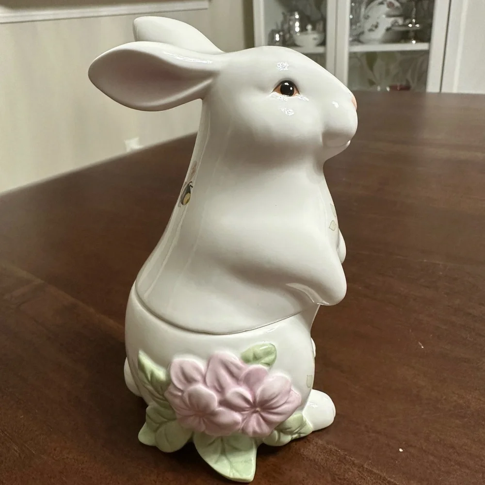 🧡Lenox Butterfly Meadow Porcelain Bunny Sugar Jar🧡 - Picture 2 of 8
